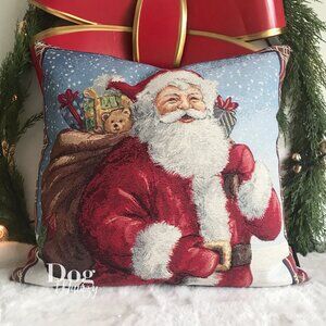 CALDEIRA Luxury Cross-Stitch Embroidered Tapestry Holiday Pillow